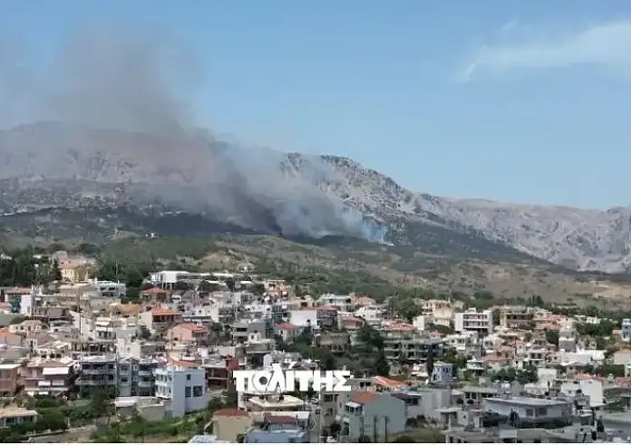 Φωτιά στην Χίο – Μεγάλη κινητοποίηση της Πυροσβεστικής, μήνυμα από το 112