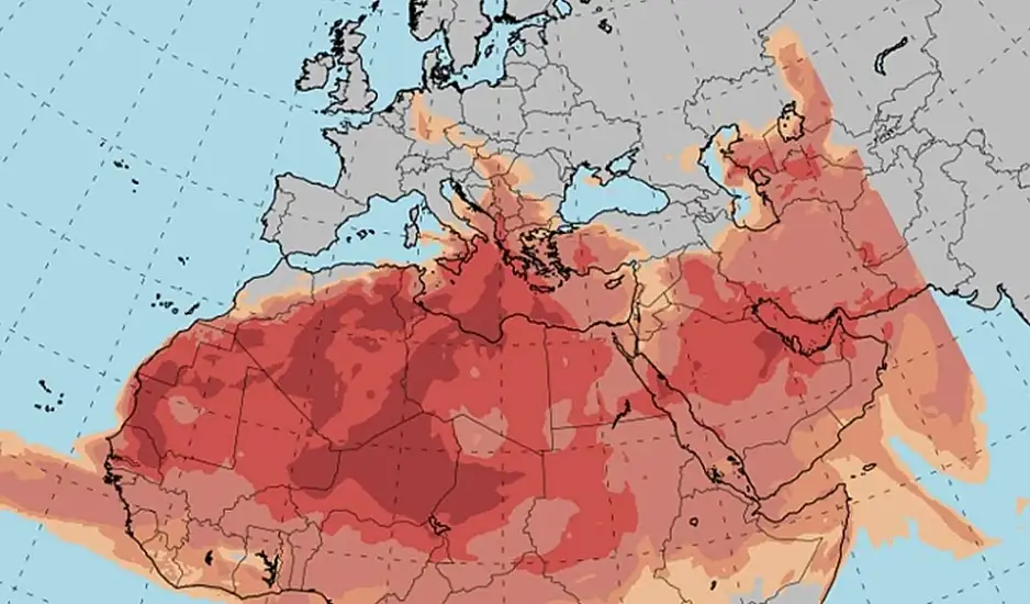 Καιρός: Πώς θα κινηθεί η αφρικανική σκόνη στην Ελλάδα – Χάρτες και αναλυτική πρόγνωση εως την Τετάρτη